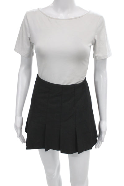 Zara Womens Mini Pleated Skort Black Polyester Viscose Elastane Size S