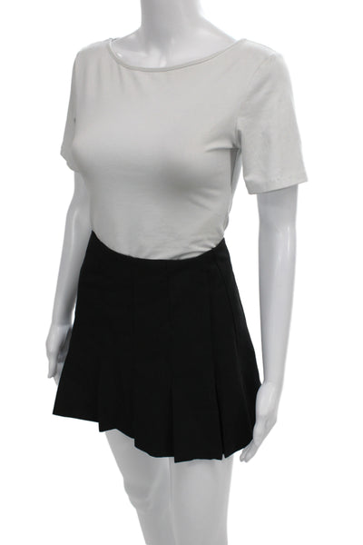 Zara Womens Mini Pleated Skort Black Polyester Viscose Elastane Size S
