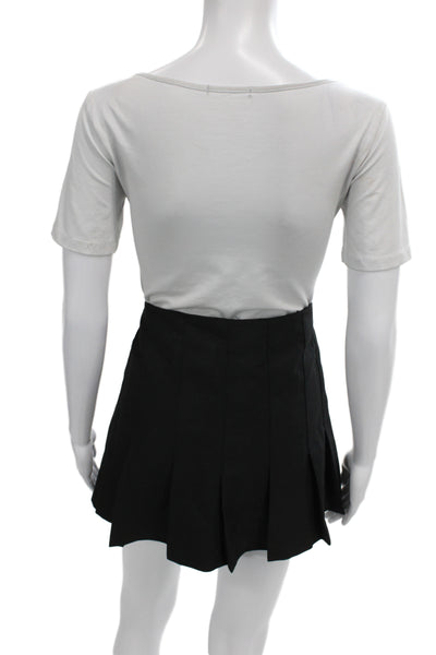 Zara Womens Mini Pleated Skort Black Polyester Viscose Elastane Size S