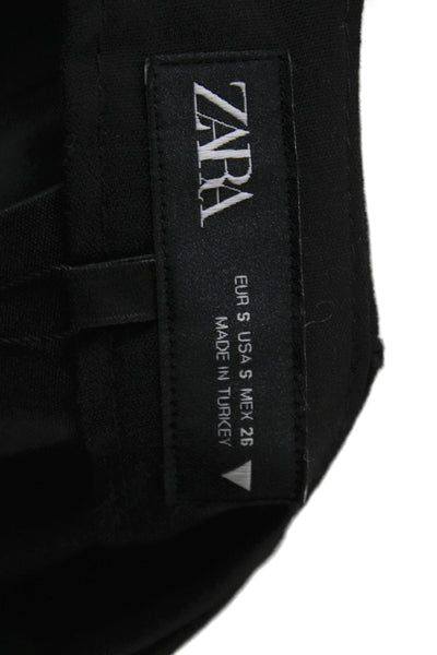 Zara Womens Mini Pleated Skort Black Polyester Viscose Elastane Size S