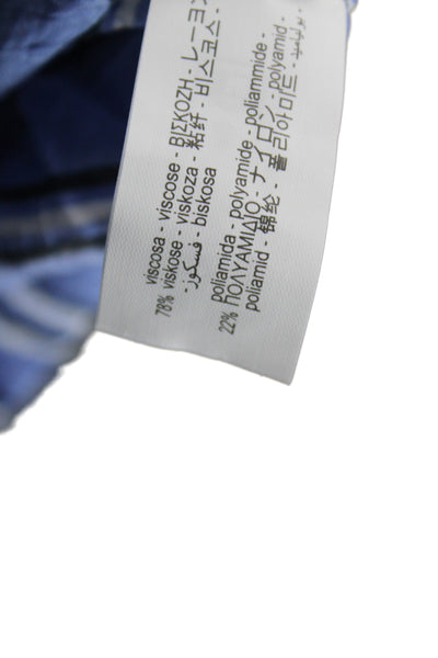 Zara Mens Striped Blue Sweatpants Drawstring Viscose Polyamide Size S