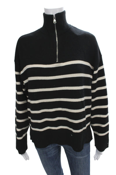 Zara Unisex Striped Black High Neck Pullover Sweater Long Sleeve Size M