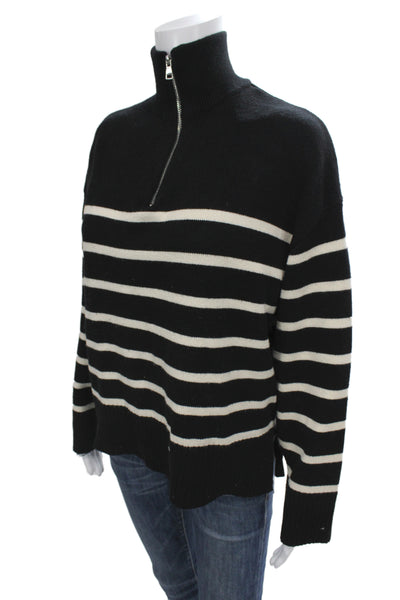 Zara Unisex Striped Black High Neck Pullover Sweater Long Sleeve Size M