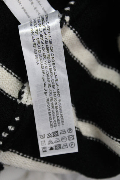 Zara Unisex Striped Black High Neck Pullover Sweater Long Sleeve Size M