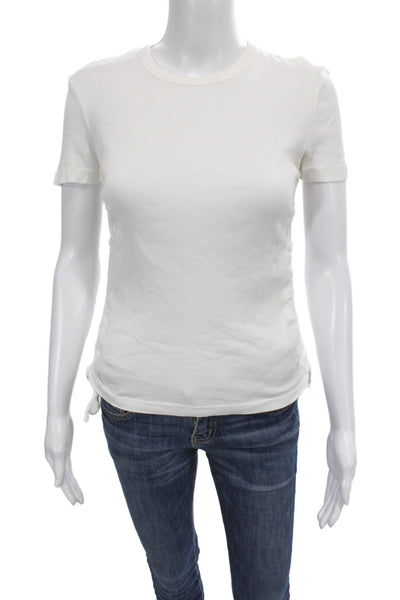 Helmut Lang Womens Basic White Cotton Crew Neck Short Sleeve T-Shirt Size S