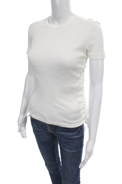 Helmut Lang Womens Basic White Cotton Crew Neck Short Sleeve T-Shirt Size S