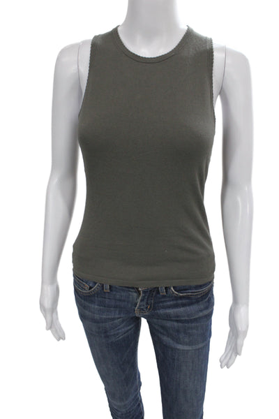 Theory Womens Basic Jersey Dark Gray Sleeveless Tank Crew Neck Size S