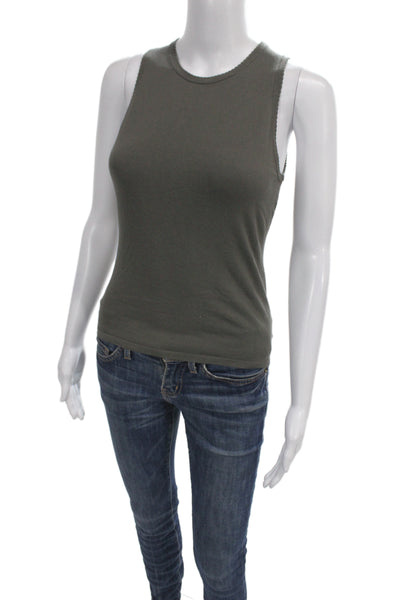 Theory Womens Basic Jersey Dark Gray Sleeveless Tank Crew Neck Size S