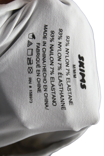 Skims Women Basic Gray Crew Neck Pullover Short Sleeve Nylon T-Shirt Size M