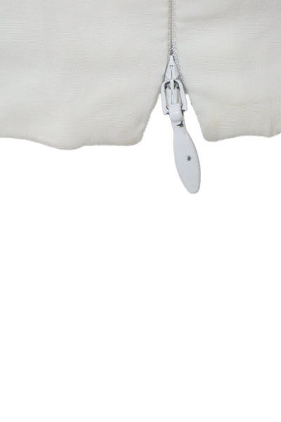 Theory Womens Cropped Camisole White Cotton Zip Sleeveless Size S