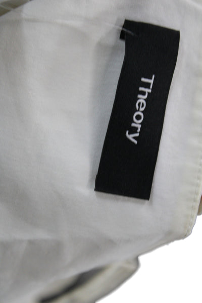 Theory Womens Cropped Camisole White Cotton Zip Sleeveless Size S