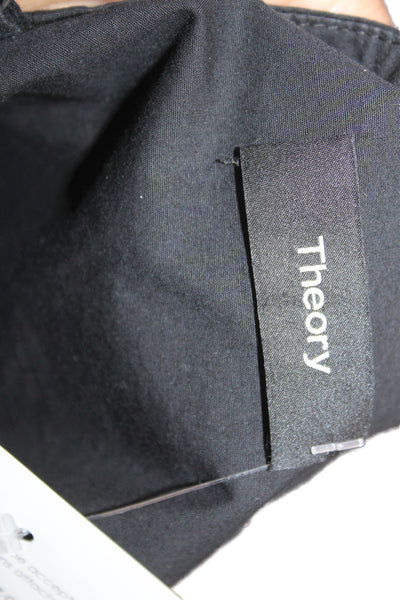 Theory Womens Cropped Camisole Black Cotton Zip Sleeveless Designer Size S