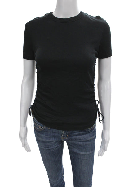 Helmut Lang Womens Black Jersey Crew Neck Short Sleeve T-Shirt Size S