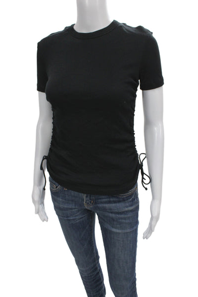 Helmut Lang Womens Black Jersey Crew Neck Short Sleeve T-Shirt Size S