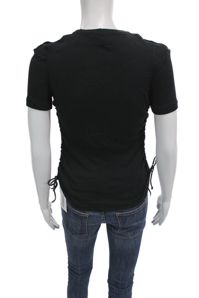 Helmut Lang Womens Black Jersey Crew Neck Short Sleeve T-Shirt Size S