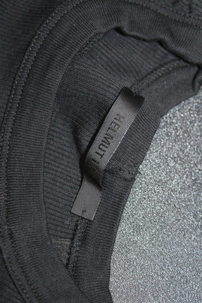 Helmut Lang Womens Black Jersey Crew Neck Short Sleeve T-Shirt Size S