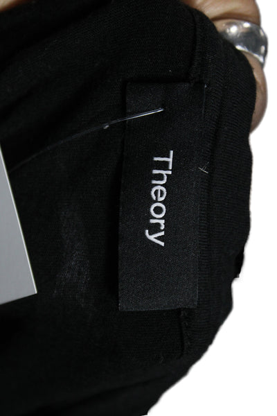 Theory Womens Basic Black Cotton Crew Neck Short Sleeve T-Shirt Size S
