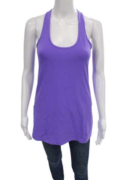 Lululemon Women Purple Basic Tank Sleeveless Round Neck Polyester Size L