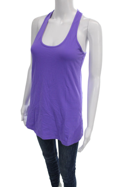 Lululemon Women Purple Basic Tank Sleeveless Round Neck Polyester Size L