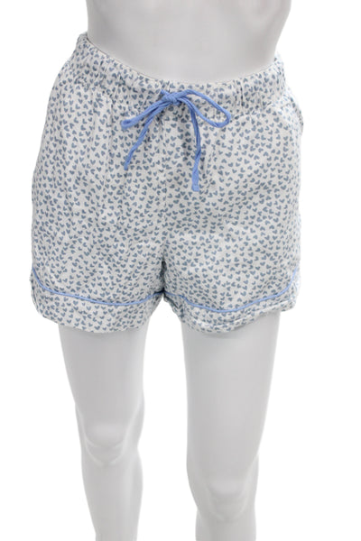 Petite Plume Womens Cotton Geometric Print SleepWear Set Light Blue Size M
