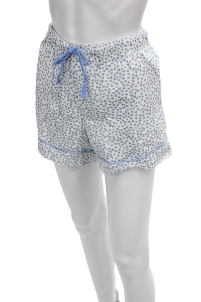 Petite Plume Womens Cotton Geometric Print SleepWear Set Light Blue Size M