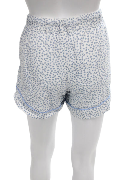 Petite Plume Womens Cotton Geometric Print SleepWear Set Light Blue Size M