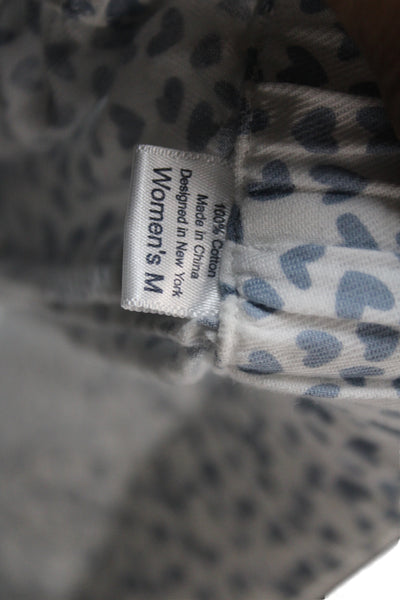 Petite Plume Womens Cotton Geometric Print SleepWear Set Light Blue Size M