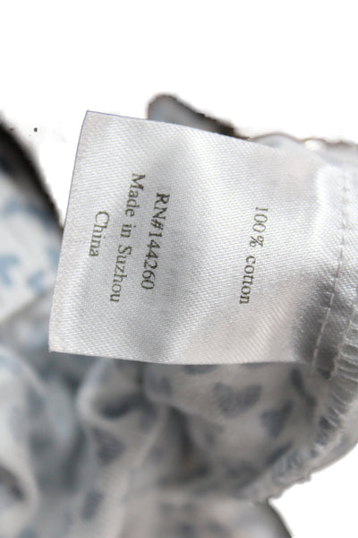 Petite Plume Womens Cotton Geometric Print SleepWear Set Light Blue Size M
