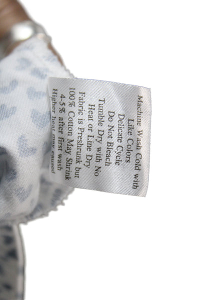 Petite Plume Womens Cotton Geometric Print SleepWear Set Light Blue Size M