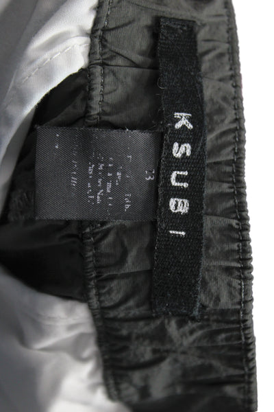 Ksubi Unisex Cargo Jogger Pants Dark Blue High Rise Button Fly Army Size 23
