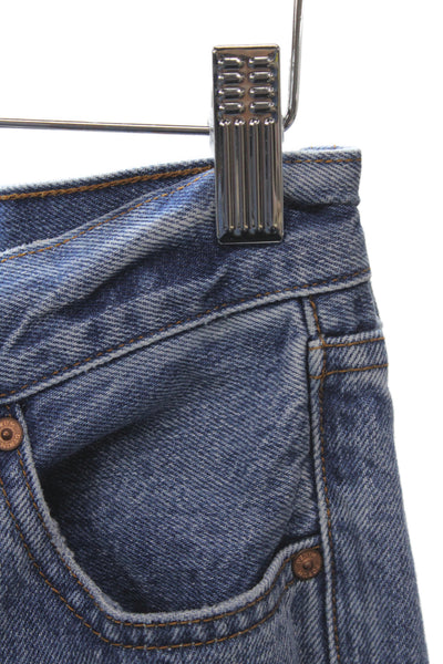 Denim Forum Unisex Straight Jeans Blue Mid Rise 100% Cotton Size 23