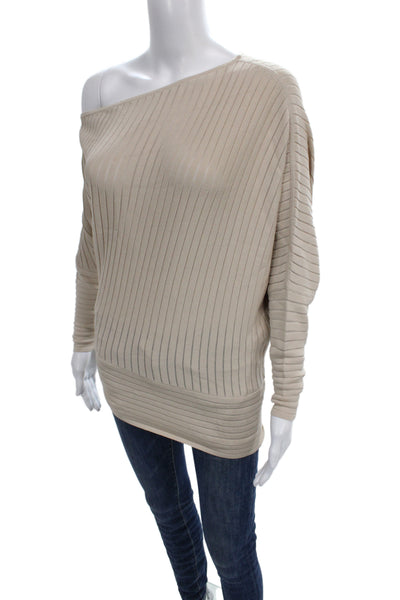 Reiss Unisex Pullover Striped Beige Sweater Long Sleeve Size M