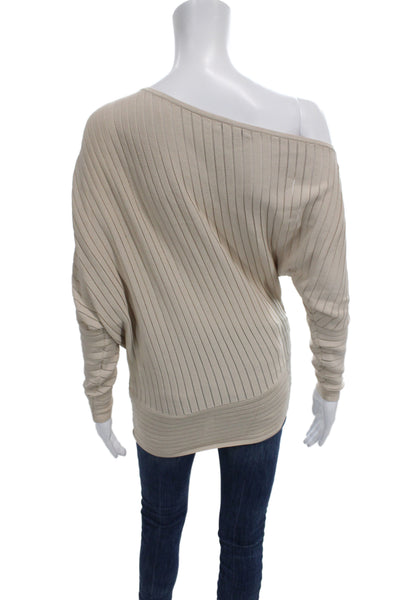 Reiss Unisex Pullover Striped Beige Sweater Long Sleeve Size M
