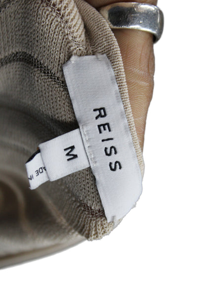 Reiss Unisex Pullover Striped Beige Sweater Long Sleeve Size M