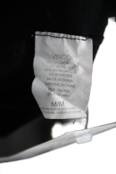 Vince Women Basic Black Long Sleeve Micromodal T-Shirt Size M