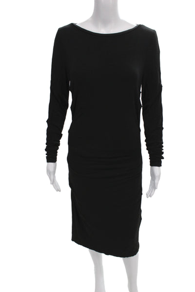 Nicole Miller Collection Womens Bodycon Sheath Dress Black Long Sleeve Size M