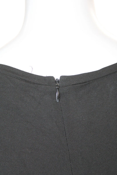 Nicole Miller Collection Womens Bodycon Sheath Dress Black Long Sleeve Size M