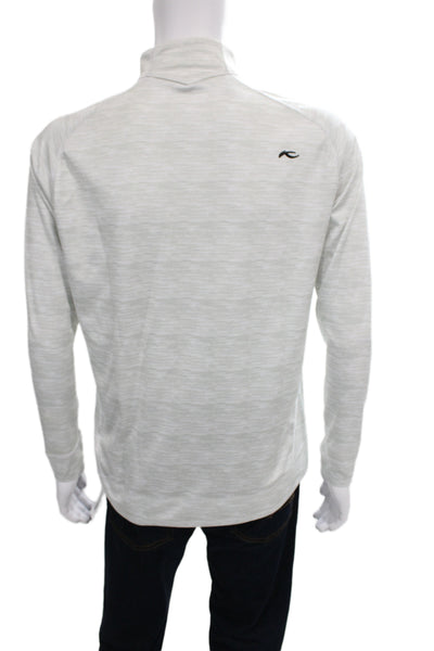 Kjus Mens Half Zipper Mock Neck Long Sleeves Shirt Grey Size 52 Long