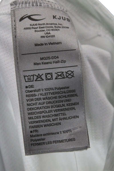 Kjus Mens Half Zipper Mock Neck Long Sleeves Shirt Grey Size 52 Long