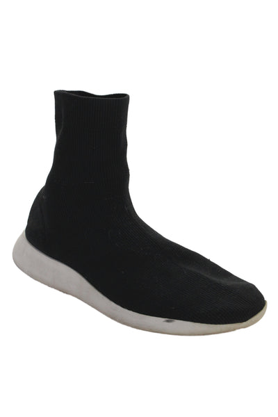 Vince Womens Slip On Round Toe Knit Sock Sneakers Black White Size 9