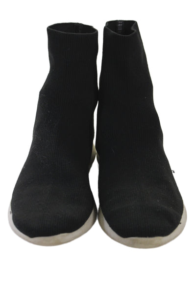 Vince Womens Slip On Round Toe Knit Sock Sneakers Black White Size 9