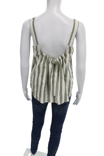 Club Monaco Womens Striped Square Neck Camisole Green Petite Size XS