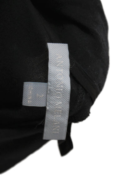 Antonio Melani Unisex Black Cotton Drawstring Dress Pants Size 2