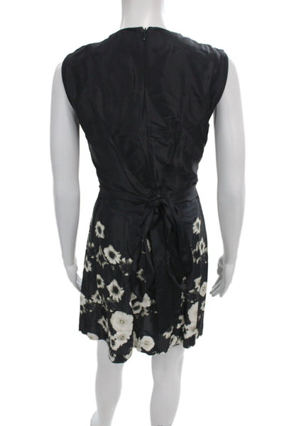 Lover Womens Black Floral Sleeveless Mini Shift Dress Size 4