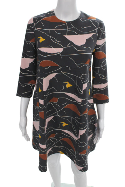 Camilla And Marc Women Shift Dress Black Knee Length 3/4 Sleeve Size 2