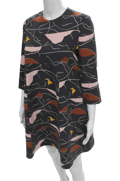 Camilla And Marc Women Shift Dress Black Knee Length 3/4 Sleeve Size 2