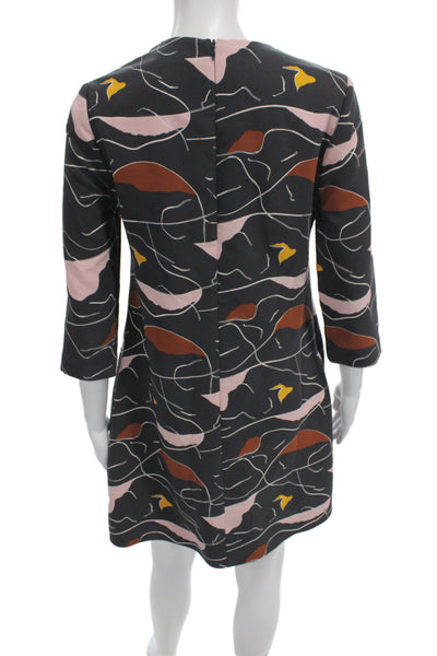 Camilla And Marc Women Shift Dress Black Knee Length 3/4 Sleeve Size 2