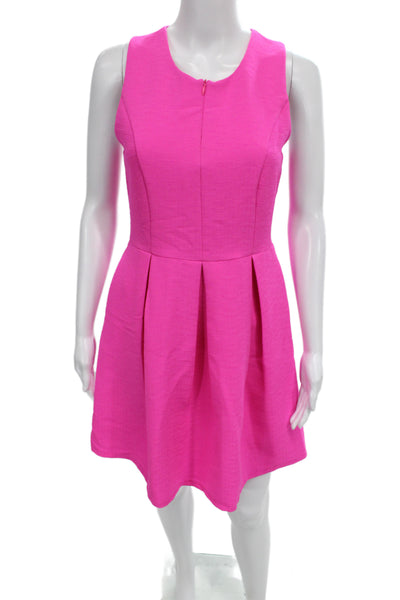 Gianni Bini Women Fit & Flare Mini Dress Sleeveless Round Neck Pink Size S