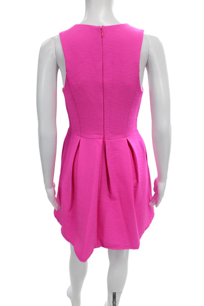 Gianni Bini Women Fit & Flare Mini Dress Sleeveless Round Neck Pink Size S
