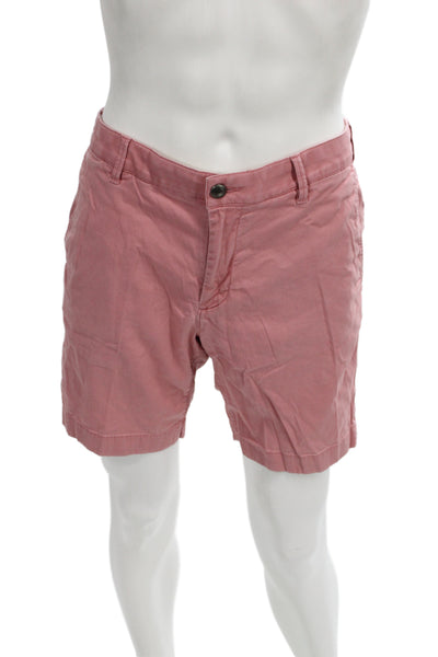 Faherty Mens Pink Cotton Chino Shorts Beach Solid Size 32